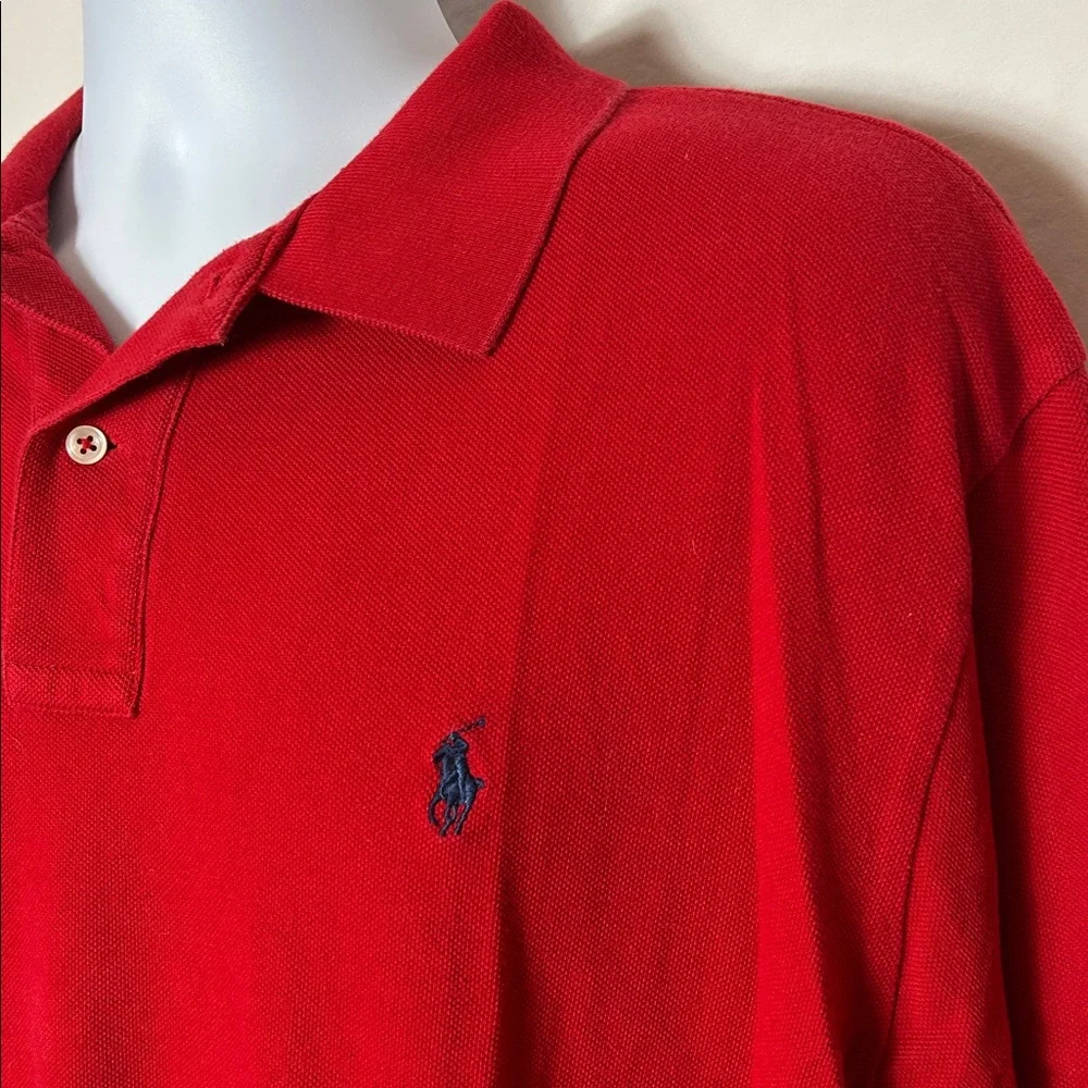 Polo Ralph Lauren Men’s Size XL Red Long Sleeve Golf Shirt Quarter Button